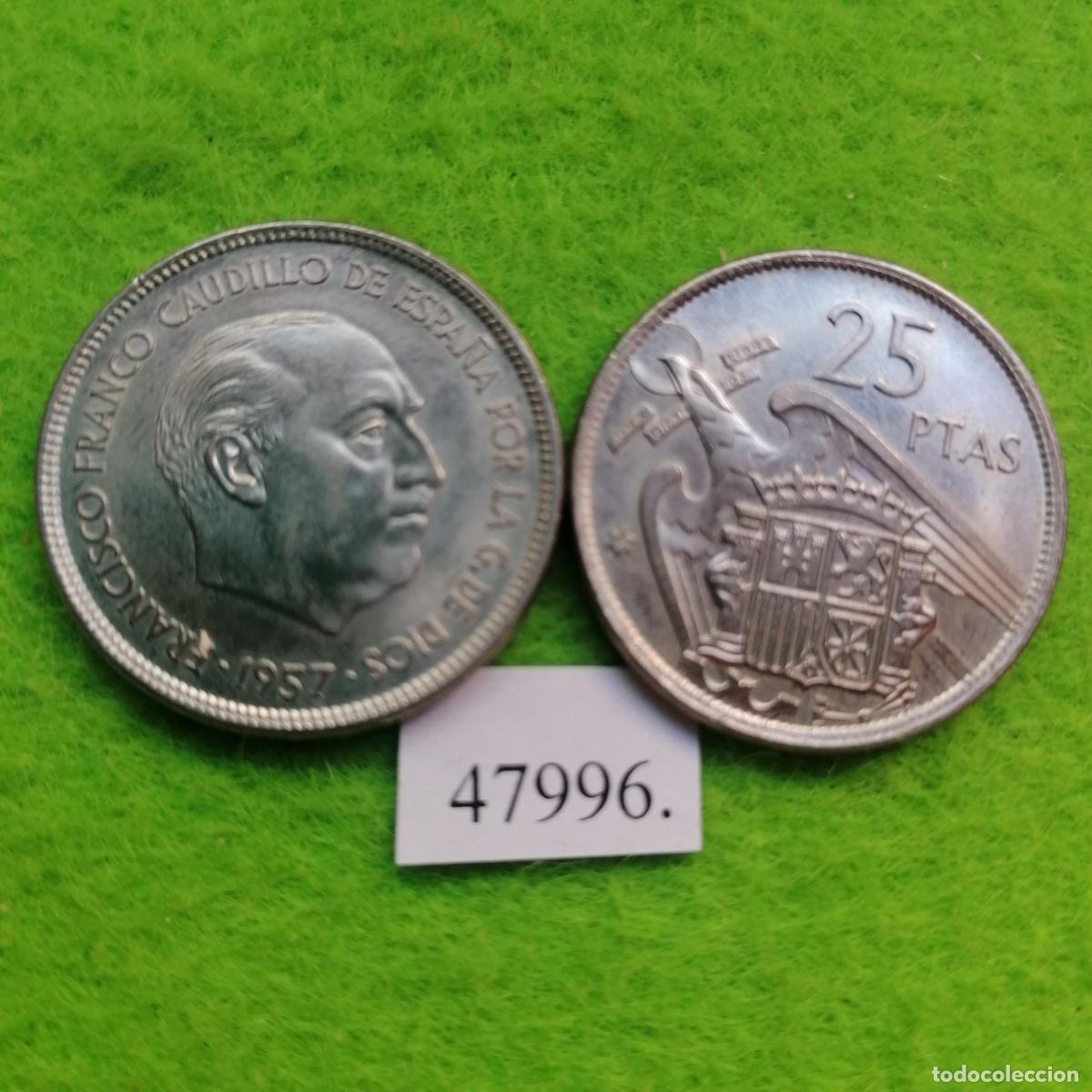 Monedas Franco: Espa&ntilde;a 25 pesetas 1957 75, una moneda, Franco, 47996
