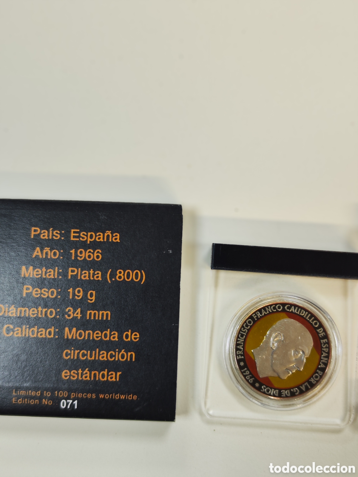 Monedas Franco: Crist&oacute;bal Col&oacute;n plata Franco - Foto 3