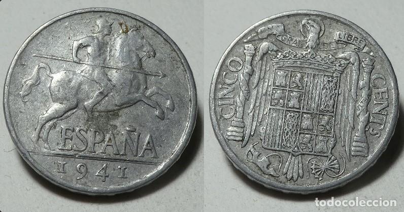 Monedas Franco: Moneda del Estado Espa&ntilde;ol, Franco 5 c&eacute;ntimos 1941