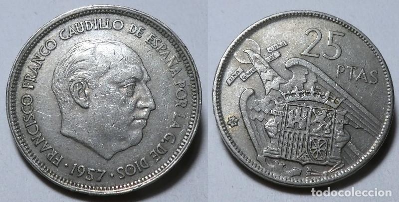 Monedas Franco: Moneda del Estado Espa&ntilde;ol, Franco 25 pesetas 1957 *66