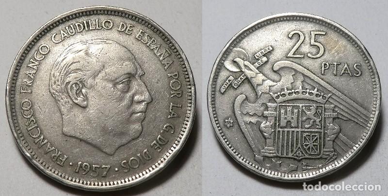 Monedas Franco: Moneda del Estado Espa&ntilde;ol, Franco 25 pesetas 1957 *58