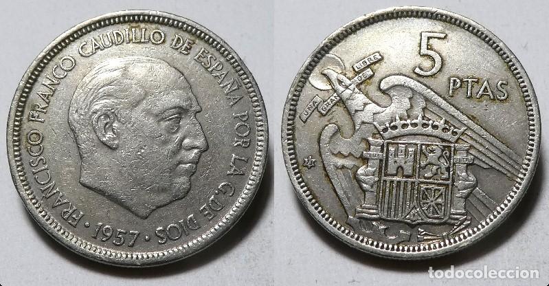 Monedas Franco: Moneda del Estado Espa&ntilde;ol, Franco 5 pesetas 1957 *73