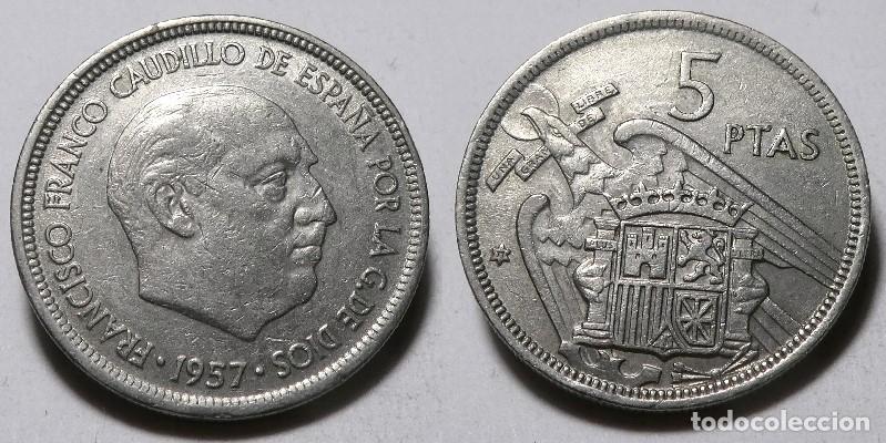 Monedas Franco: Moneda del Estado Espa&ntilde;ol, Franco 5 pesetas 1957 *71