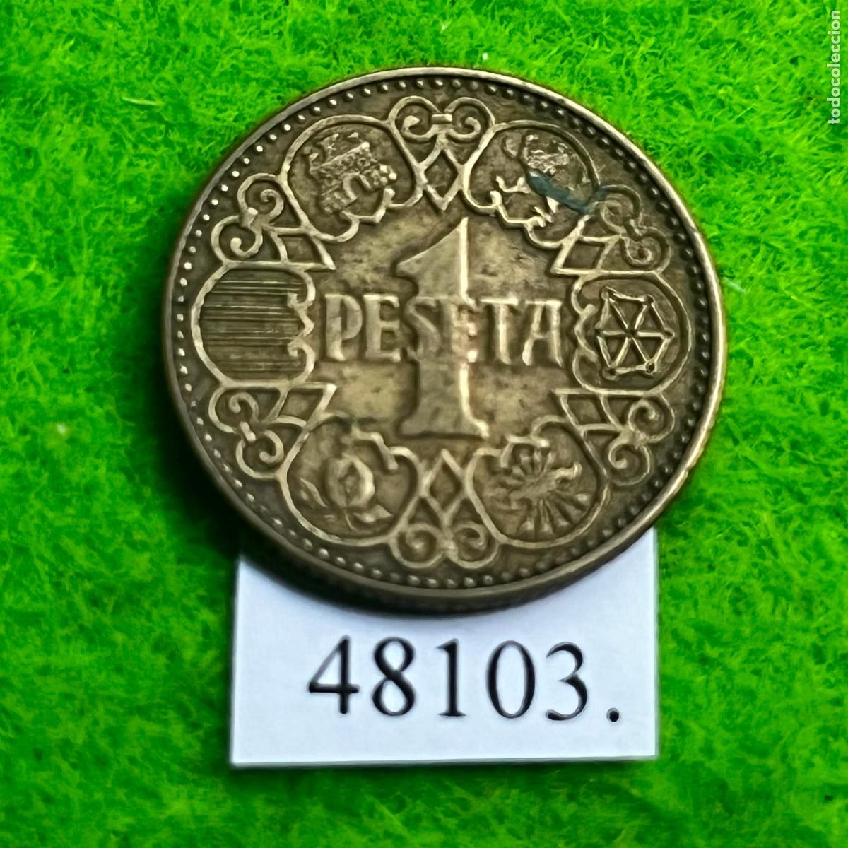 Monedas Franco: Espa&ntilde;a 1 peseta 1944, Franco