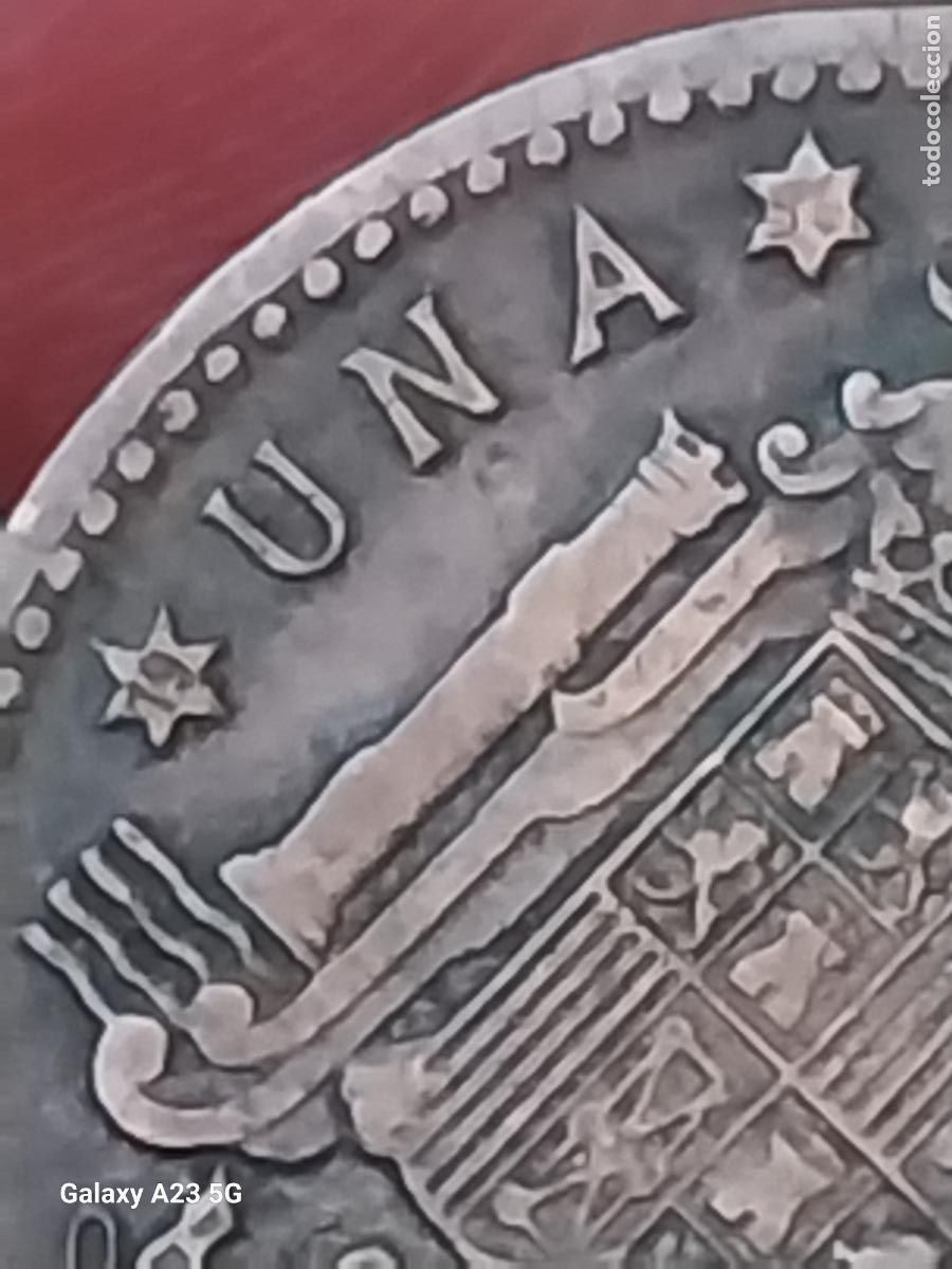 Monedas Franco: A&Ntilde;O 1953 PESETA PTA EPOCA FRANCO CIRCULADA ESTRELLAS 19 56 DESGASTADAS --.