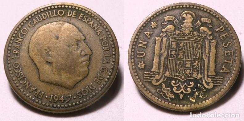 Monedas Franco: MONEDA DEL ESTADO ESPA&Ntilde;OL 1 PESETA 1947*52 ,FRANCO