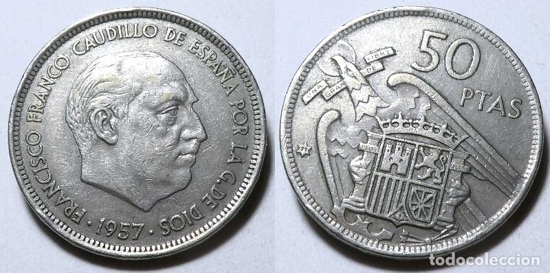 Monnaies Franco: Moneda del Estado Espa&ntilde;ol 50 Pesetas 1957 *71