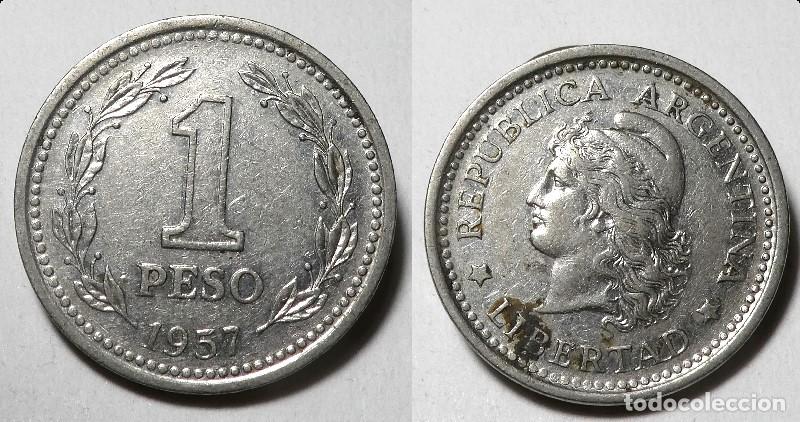 Monedas Franco: Moneda de ARGENTINA 1 PESO 1957