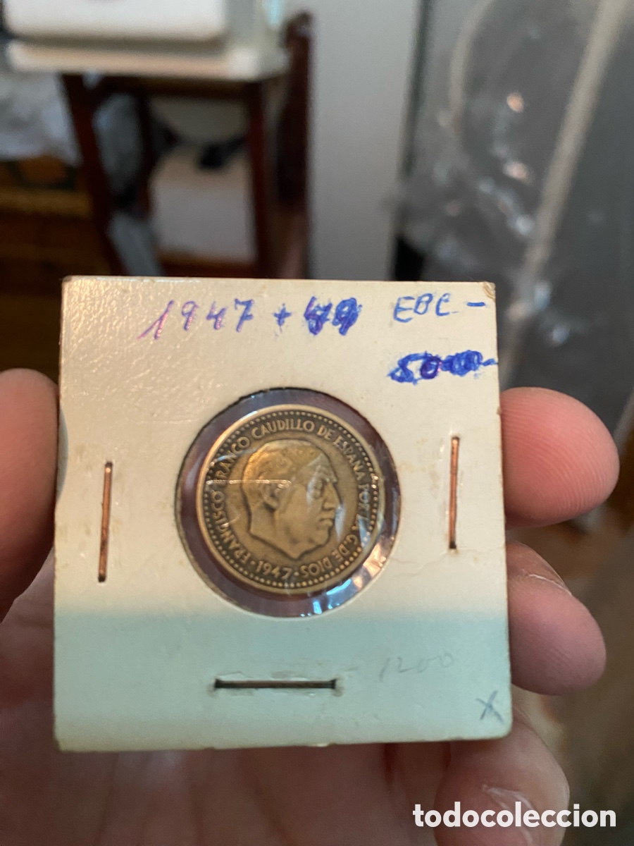 Monedas Franco: Moneda 1 Peseta 1947 Estrellas 19-49 - Estado EBC
