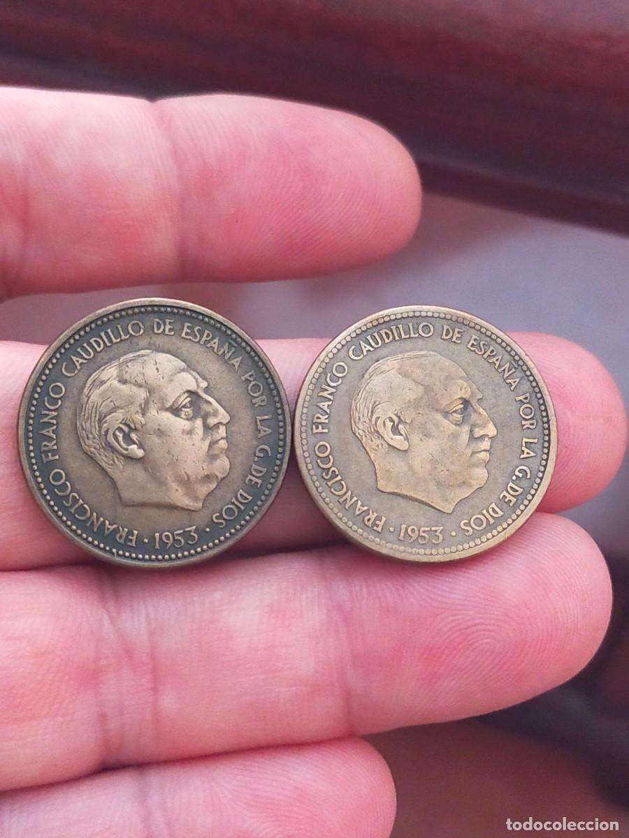 Monedas Franco: MONEDA LOTE DE 2 MONEDAS 2,5 PESETAS 1953 19 54 56 ESTRELLAS * GOBIERNO PROVISIONAL FRANCISCO FRANCO