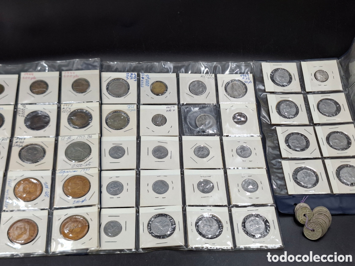 Moedas Franco: Gran lote de monedas espa&ntilde;olas, fichas y medallas antiguas &ndash; Franco, Estado Espa&ntilde;ol, 100 y 25 peseta
