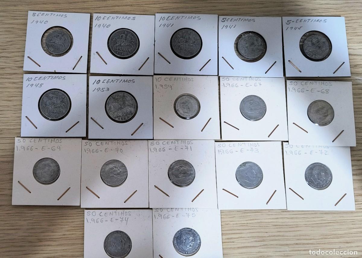 Monedas Franco: Lote de 5 a 50 c&eacute;ntimos de peseta, Franco