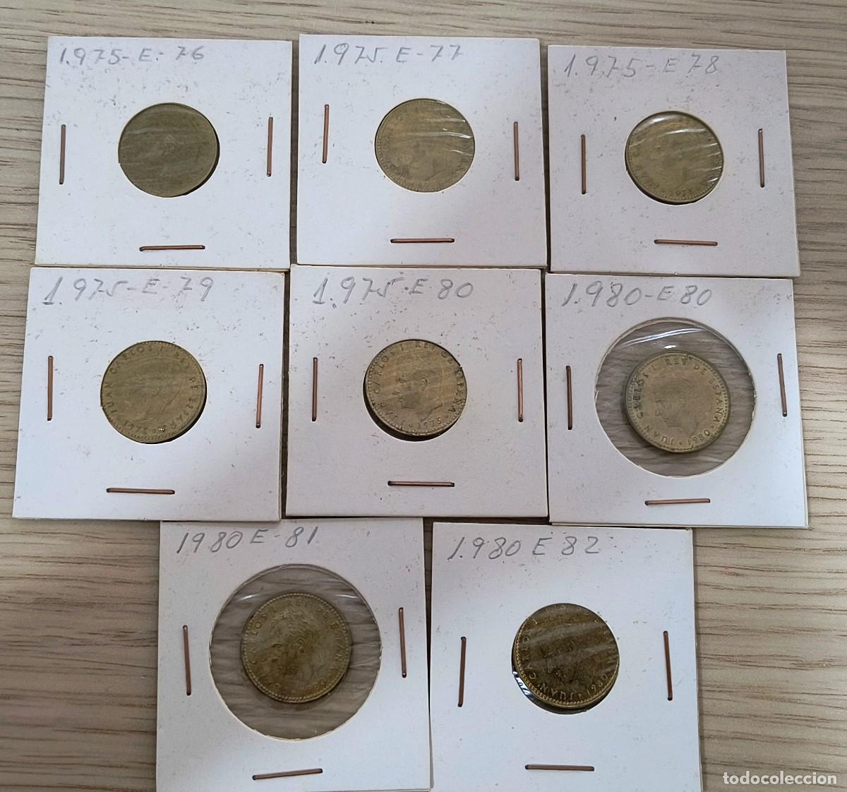 Monedas Franco: Lote de 1 peseta Juan Carlos 1975/1982