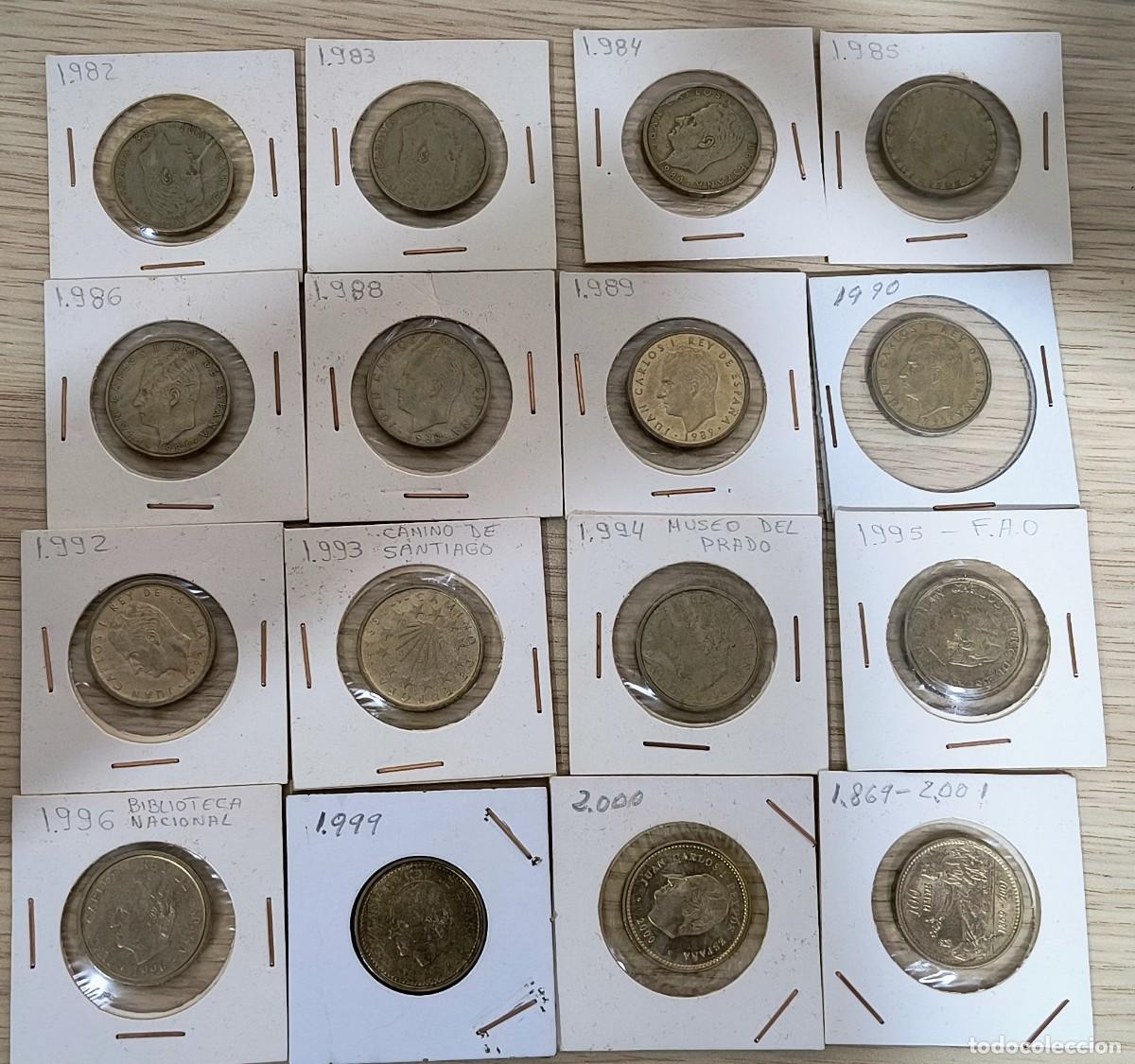 Monedas Franco: Lote de 100 ptas Juan Carlos 1982-2001 (+ conmem.)