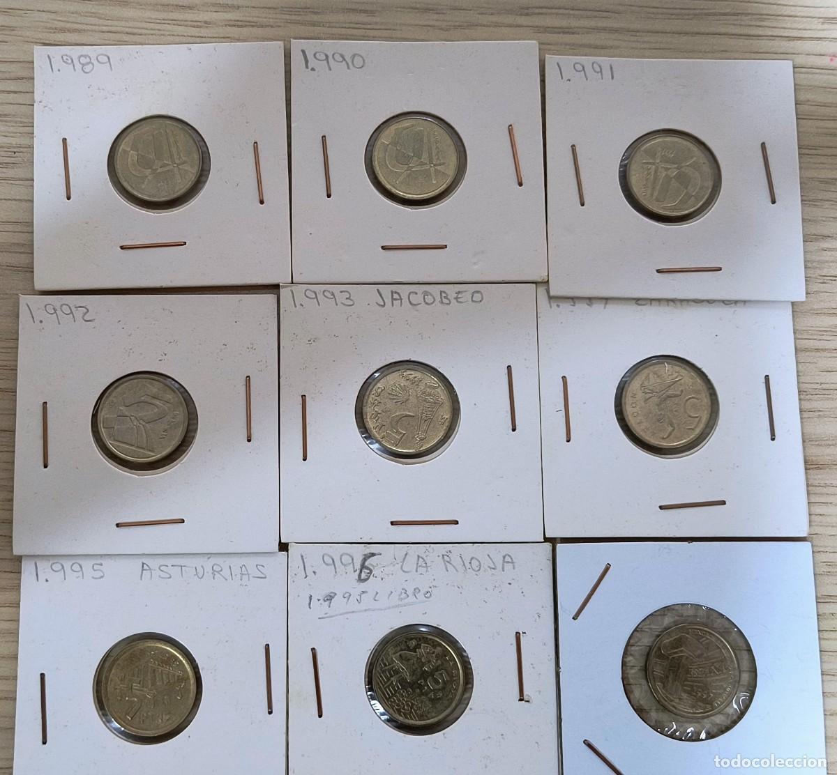 Monedas Franco: Lote de 5 ptas Juan Carlos 1989-1997 (+ autonom&iacute;as)