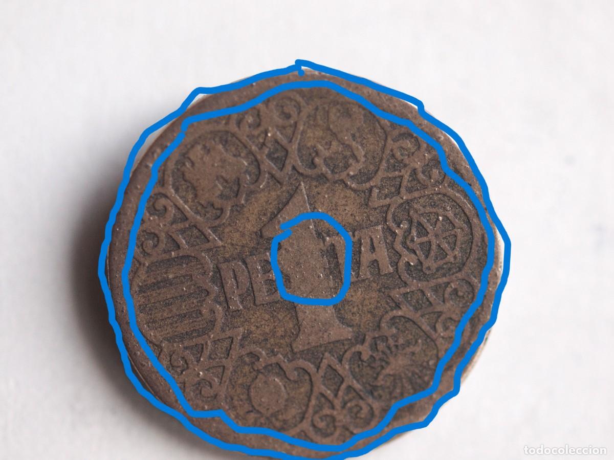 Monete Franco: MONEDA DE 1 PESETA DE 1944 ERRORES DE ACU&Ntilde;ACION