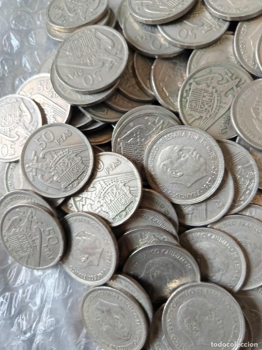 Monnaies Franco: Lote de 1000 monedas estado espa&ntilde;ol de 50 pesetas 1957