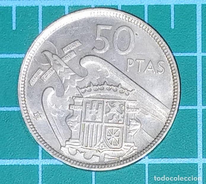 Monedas Franco: MONEDA - 50 PESETAS FRANCO - ESPA&Ntilde;A 1957 - * 60 - CUPRON&Iacute;QUEL - MBC