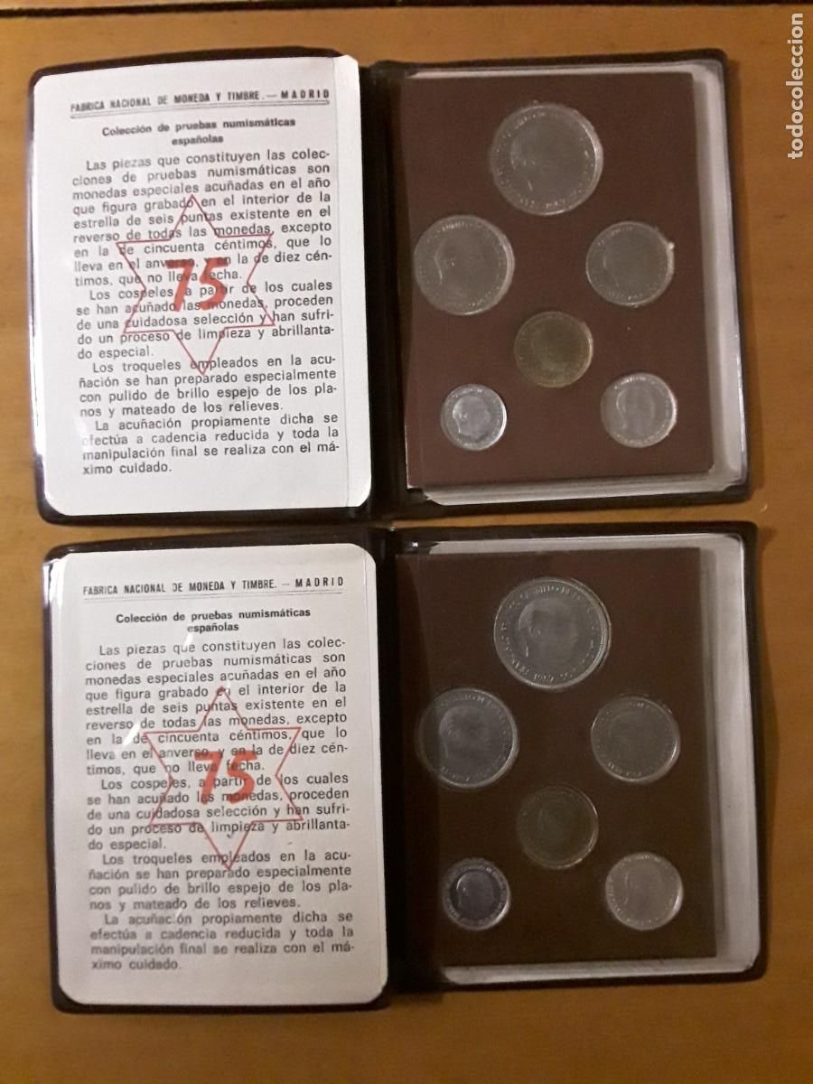 Monedas Franco: ESPA&Ntilde;A - LOTE 2 CARTERAS FRANCO A&Ntilde;O 1975.