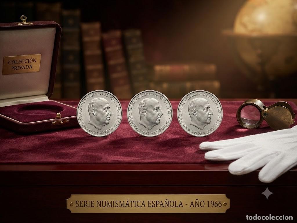 Monedas Franco: Lote 3 Monedas plata 100 pts Franco 1966 estrella 1968