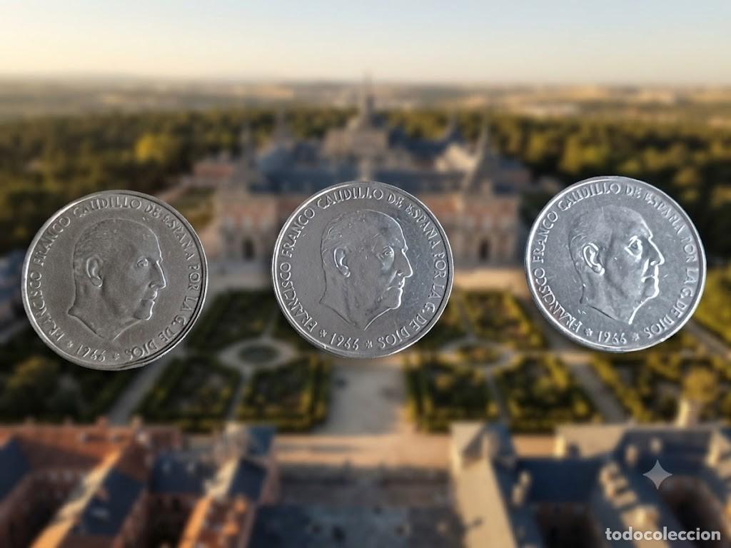 Monedas Franco: Lote 3 Monedas plata 100 pts Franco 1966 estrella 1968