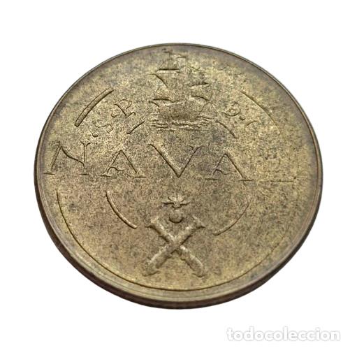 Monedas Franco: PRUEBA DE MAQUINA. CADIZ. NAVAL. ESCUELA SAN CARLOS 1 PESETA 1948