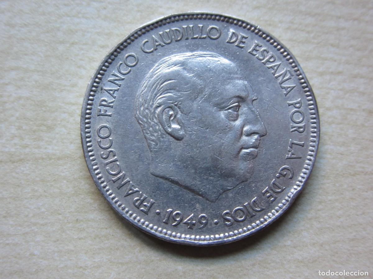 Monedas Franco: 5 Pesetas de Franco 1949 Estella 50 di&aacute;metro 3,2 cm