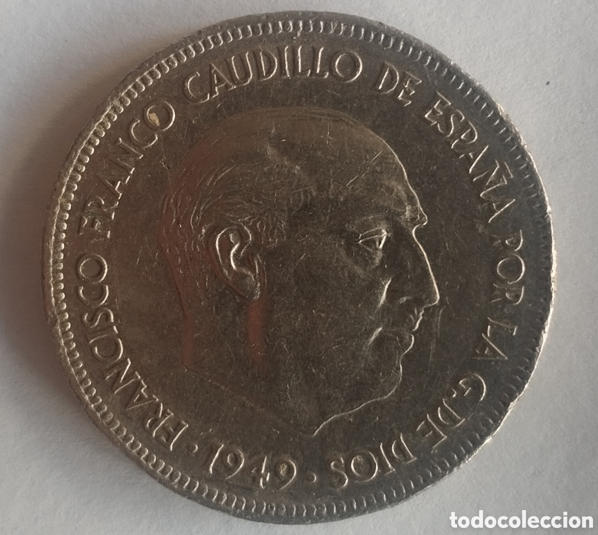 Monedas Franco: MONEDA DE 5 PESETAS 1949 ESTRELLA 49 (FOTO)