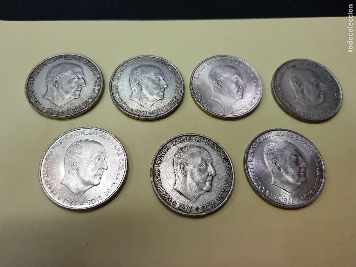 Monedas Franco: LOTE DE 7 MONEDAS DE 100 PESETAS-1966