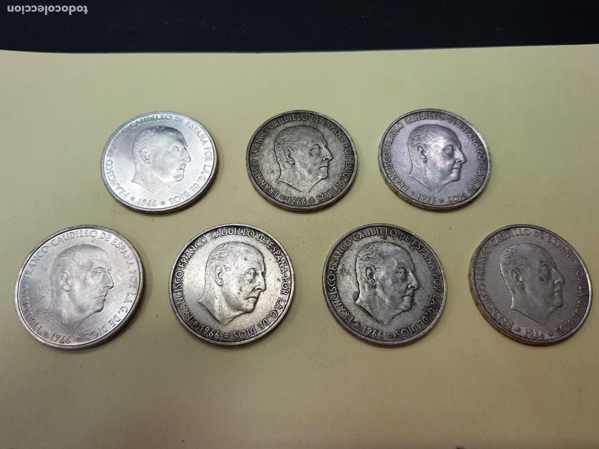 Monedas Franco: LOTE DE 7 MONEDAS DE 100 PESETAS-1966