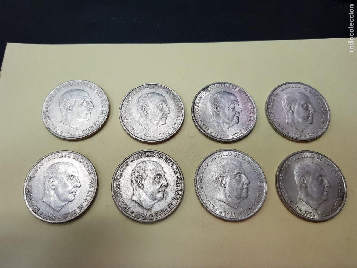 Monedas Franco: LOTE DE 8 MONEDAS DE 100 PESETAS-1966