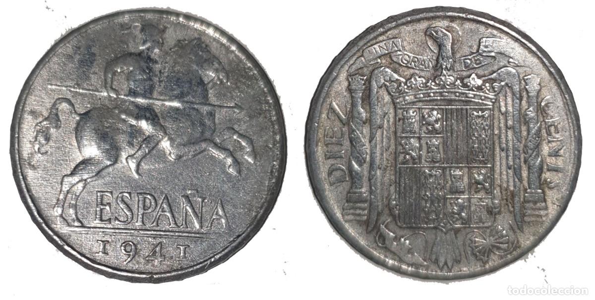 Monedas Franco: Espa&ntilde;a 10 C&eacute;ntimos 1941 &ndash; Estado Espa&ntilde;ol &ndash; KM#764