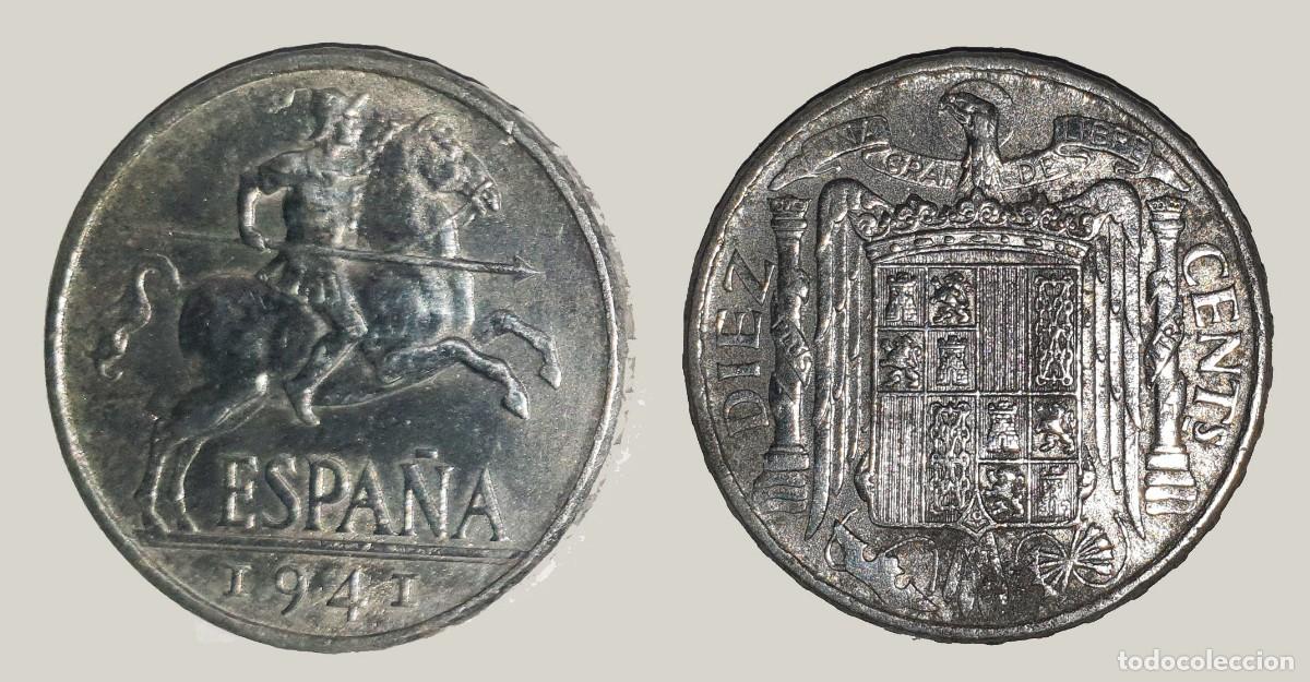Monedas Franco: Espa&ntilde;a 10 C&eacute;ntimos 1941 &ndash; Estado Espa&ntilde;ol &ndash; KM#764