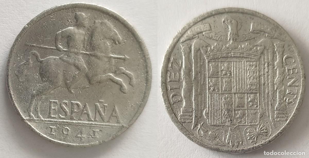 Monedas Franco: Espa&ntilde;a 10 C&eacute;ntimos 1941 &ndash; Estado Espa&ntilde;ol &ndash; KM#764