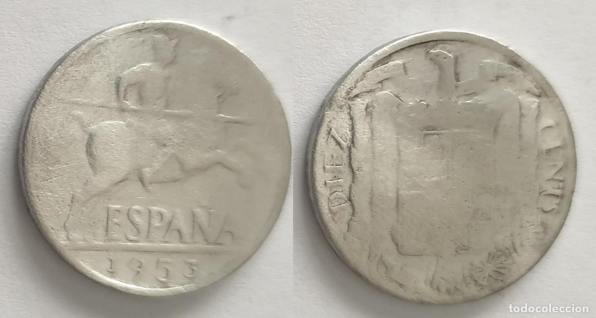 Monedas Franco: Espa&ntilde;a 10 C&eacute;ntimos 1953 &ndash; Estado Espa&ntilde;ol &ndash; KM#764