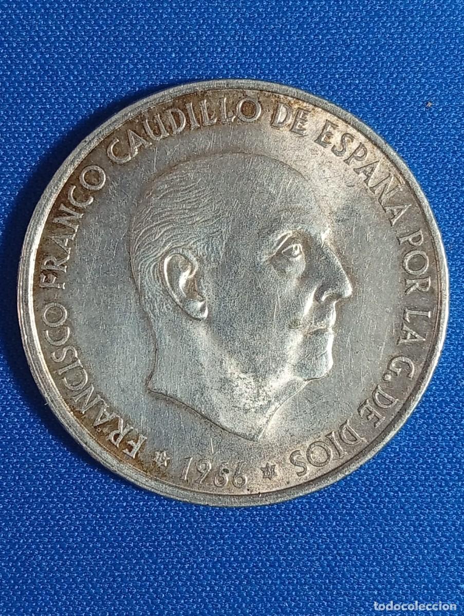 Monedas Franco: Moneda de plata de 100 ptas. a&ntilde;o 1966 estrellas 19*68*