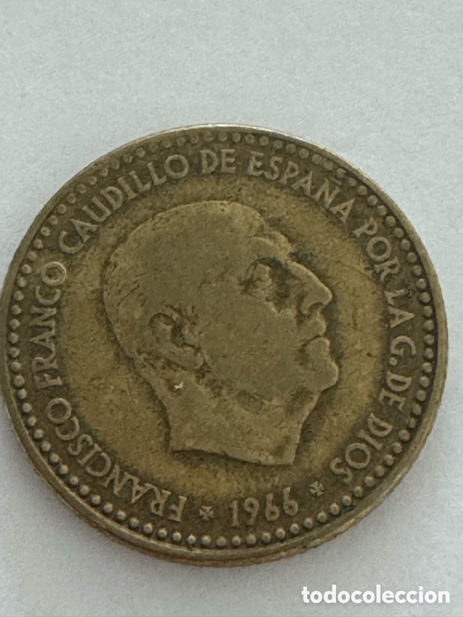 Monedas Franco: Moneda 1 peseta a&ntilde;o 1966 estrella 68