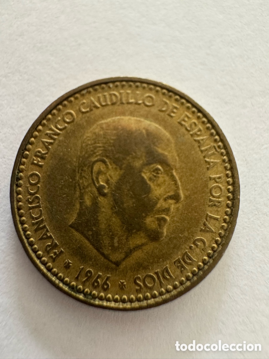 Monedas Franco: Moneda 1 peseta a&ntilde;o 1966 estrella a&ntilde;o 69