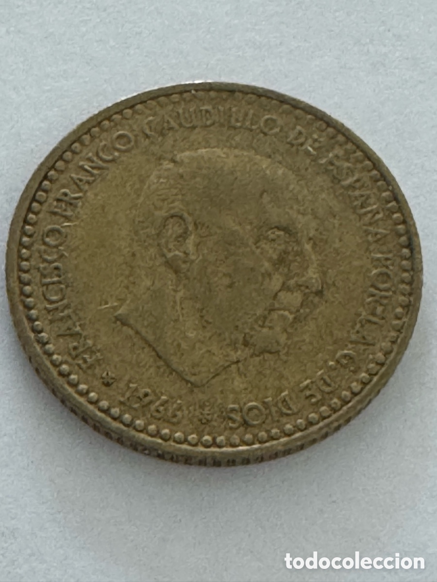 Monedas Franco: Moneda 1 peseta a&ntilde;o 1966 estrella 73