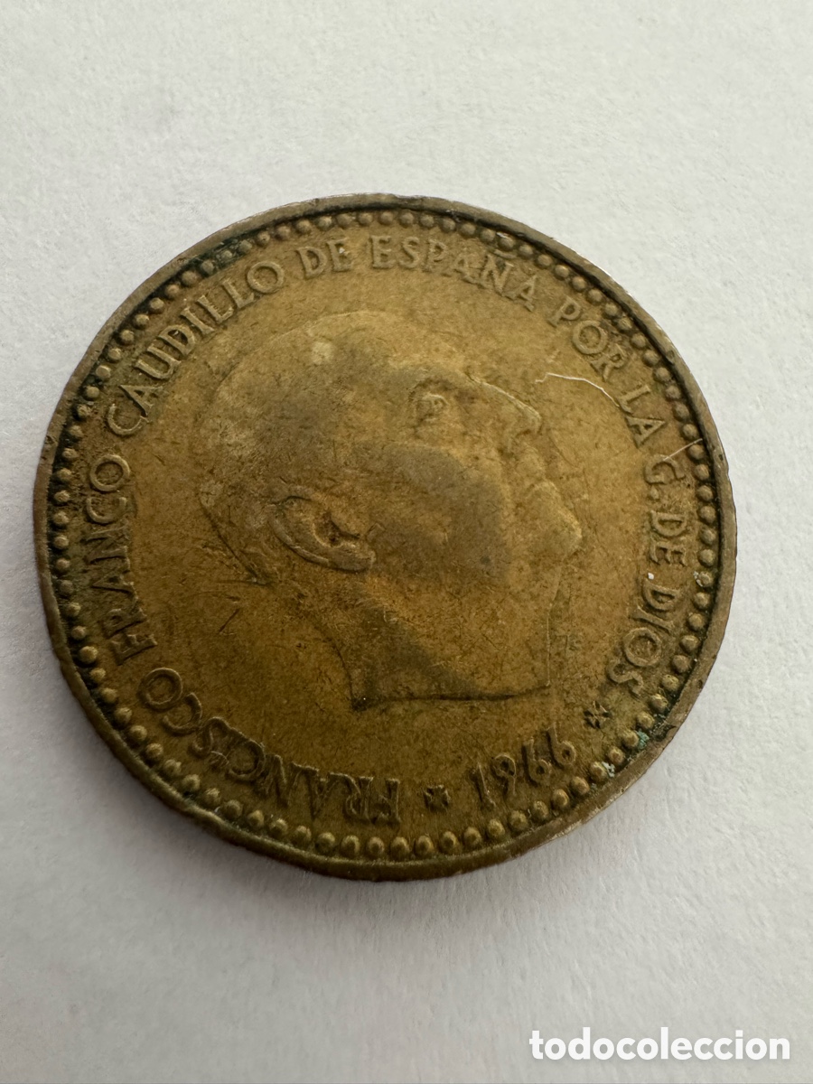 Monedas Franco: Moneda 1 peseta a&ntilde;o 1966 estrella 74