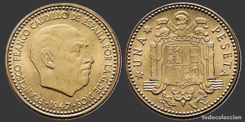 Monedas Franco: SPAIN 1 PESETA 1947*19-54