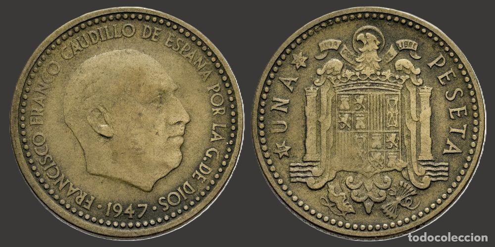 Monedas Franco: SPAIN 1 PESETA 1947*19-56