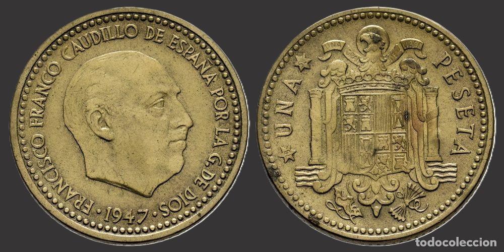 Monedas Franco: SPAIN 1 PESETA 1947*19-56