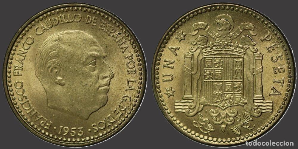 Monedas Franco: SPAIN 1 PESETA 1953*19-56