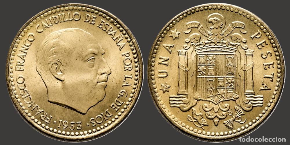 Monedas Franco: SPAIN 1 PESETA 1953*19-56