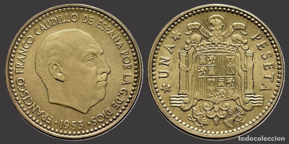 Monedas Franco: SPAIN 1 PESETA 1953*19-60