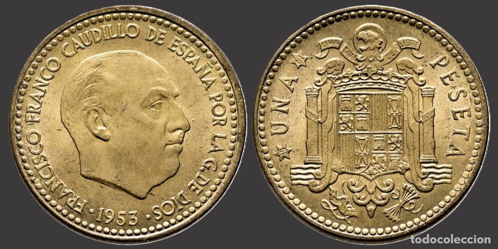 Monedas Franco: SPAIN 1 PESETA 1953*19-61