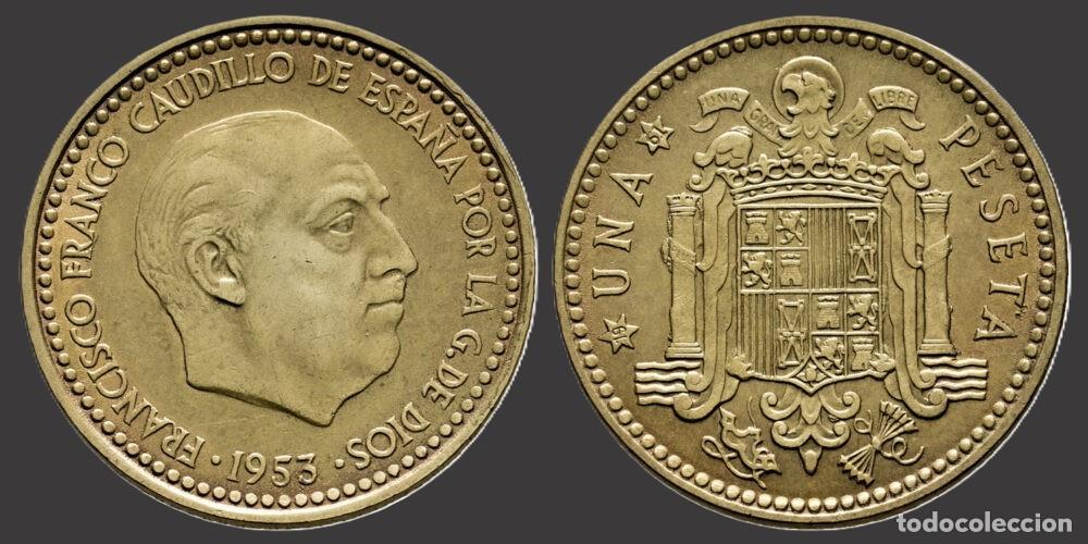 Monedas Franco: SPAIN 1 PESETA 1953*19-61