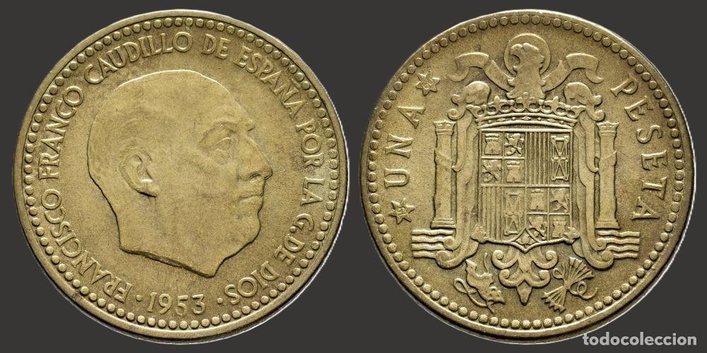 Monedas Franco: SPAIN 1 PESETA 1953*19-60