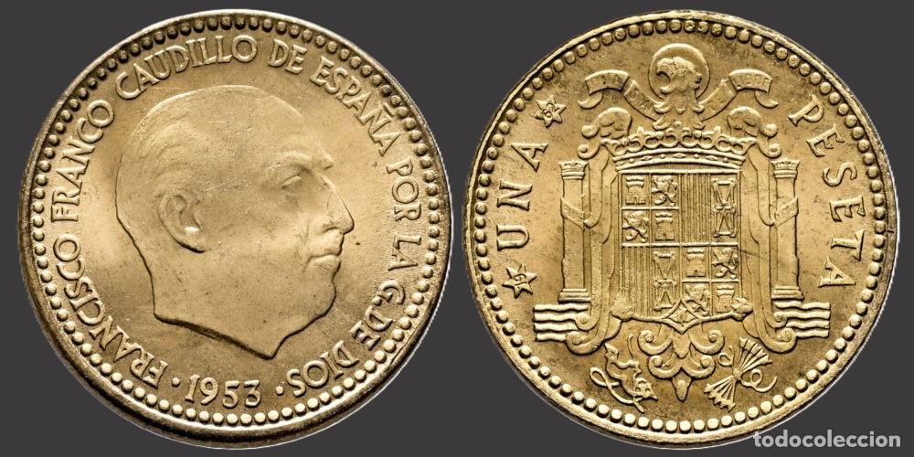 Monedas Franco: SPAIN 1 PESETA 1953*19-62